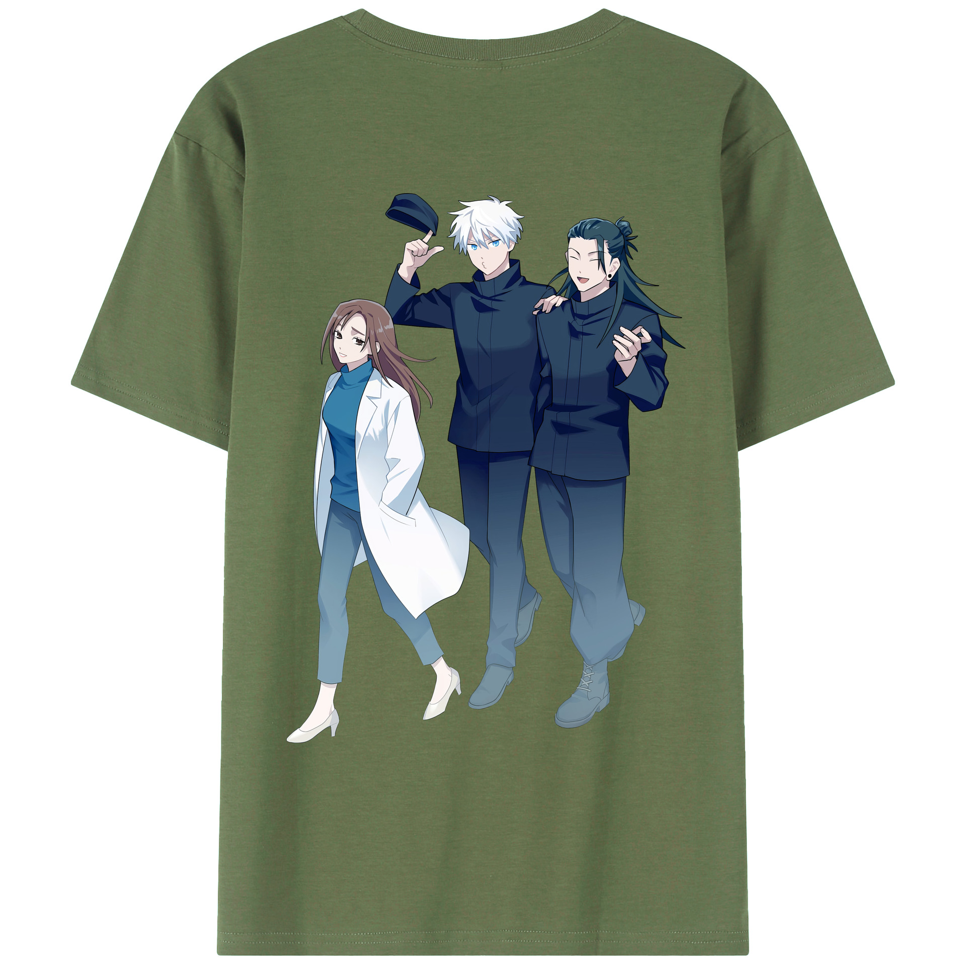 （画像用） 呪術廻戦 Jujutsu Kaisen 綿100％ メンズ半袖Tシャツ（バックプリント） 通気性